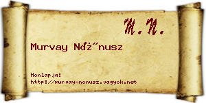 Murvay Nónusz névjegykártya